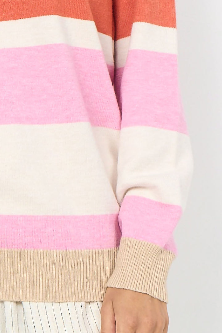 Soya Concept 33495-20 94615-8 SC-Kanita Pink Striped Jumper - Dotique