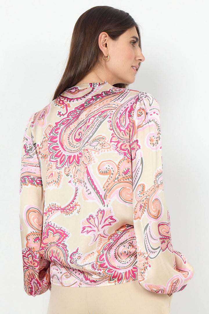 Soya Concept 40544-20 4615-8B SC-Dorina 2 Pink Paisley Print Blouse - Dotique