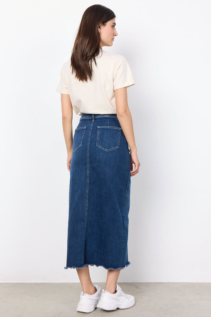 Soya Concept 40586-20 2494-8B SC-Kimberly 2 Blue Denim Maxi Skirt - Dotique