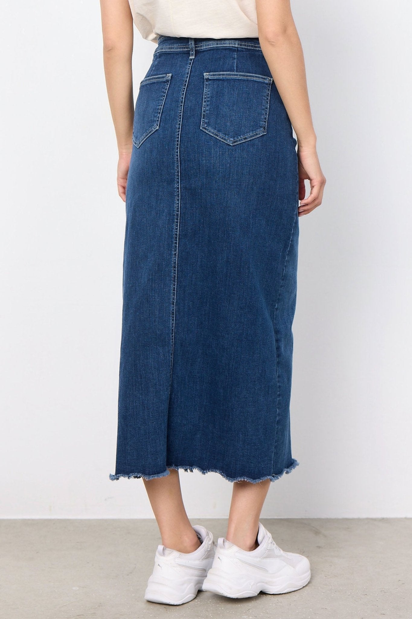 Soya Concept 40586-20 2494-8B SC-Kimberly 2 Blue Denim Maxi Skirt - Dotique