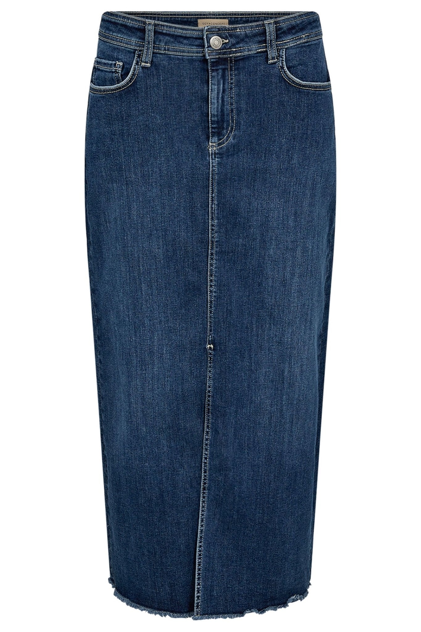 Soya Concept 40586-20 2494-8B SC-Kimberly 2 Blue Denim Maxi Skirt - Dotique