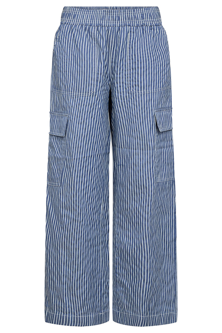 Soya Concept 40592-20 2300-8B SC-Dilys 3-C Medi Blue Striped Wide Leg Trousers - Dotique