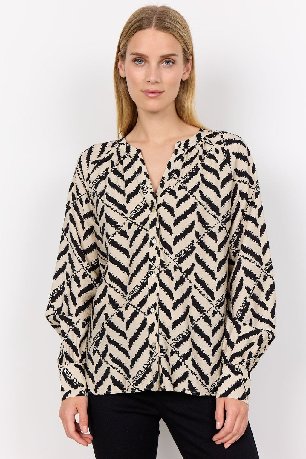 Soya Concept 40824-20 9999-8B SC-Inarose 1 Shirt Black Combi - Dotique