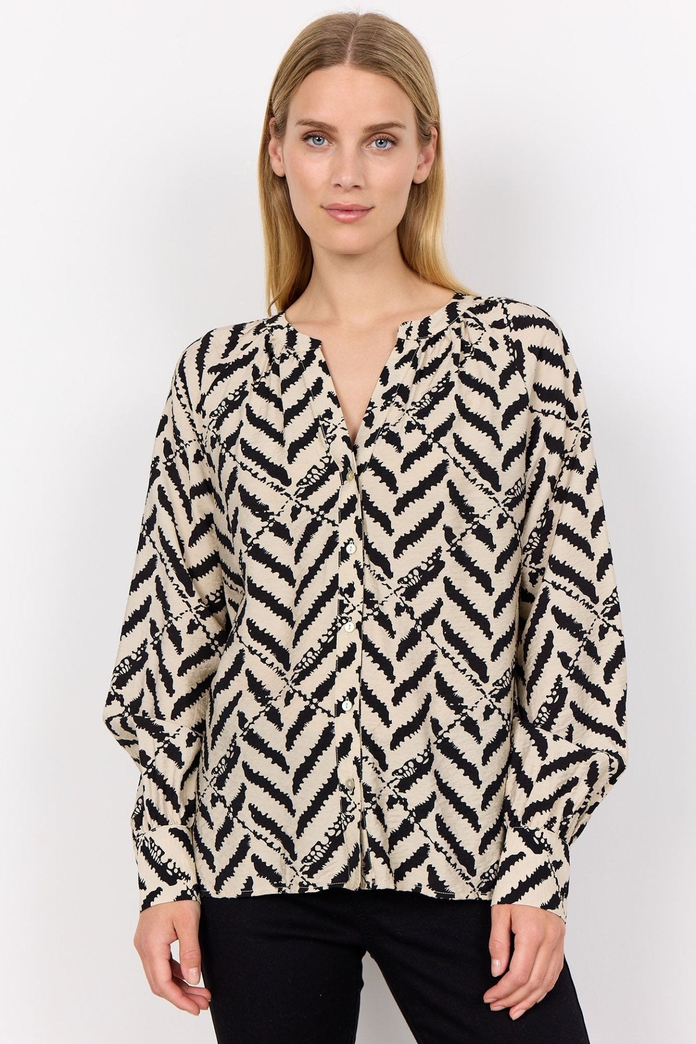 Soya Concept 40824-20 9999-8B SC-Inarose 1 Shirt Black Combi - Dotique