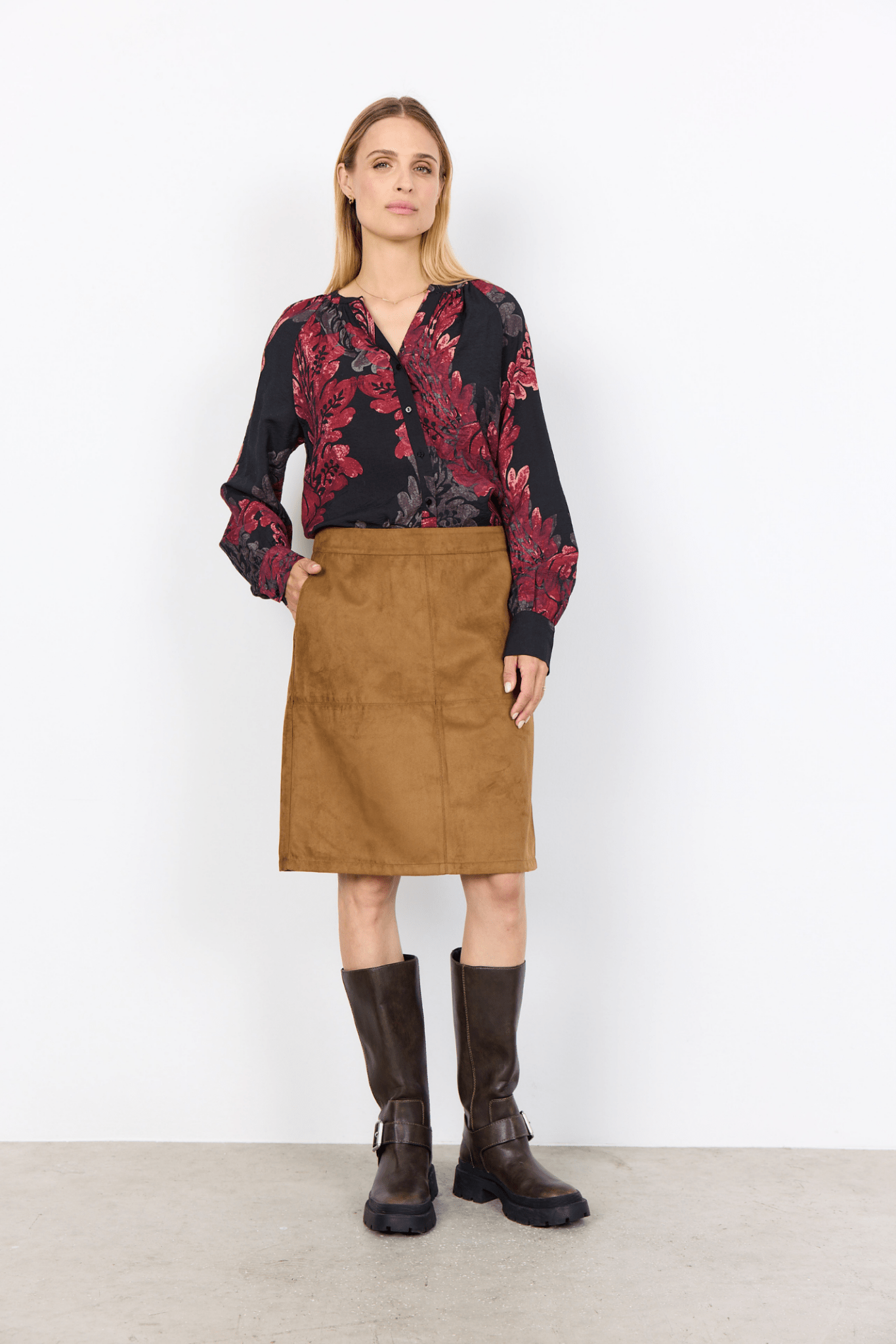Soya Concept 41394-20 Vaike Shirt Red Combi at Dotique