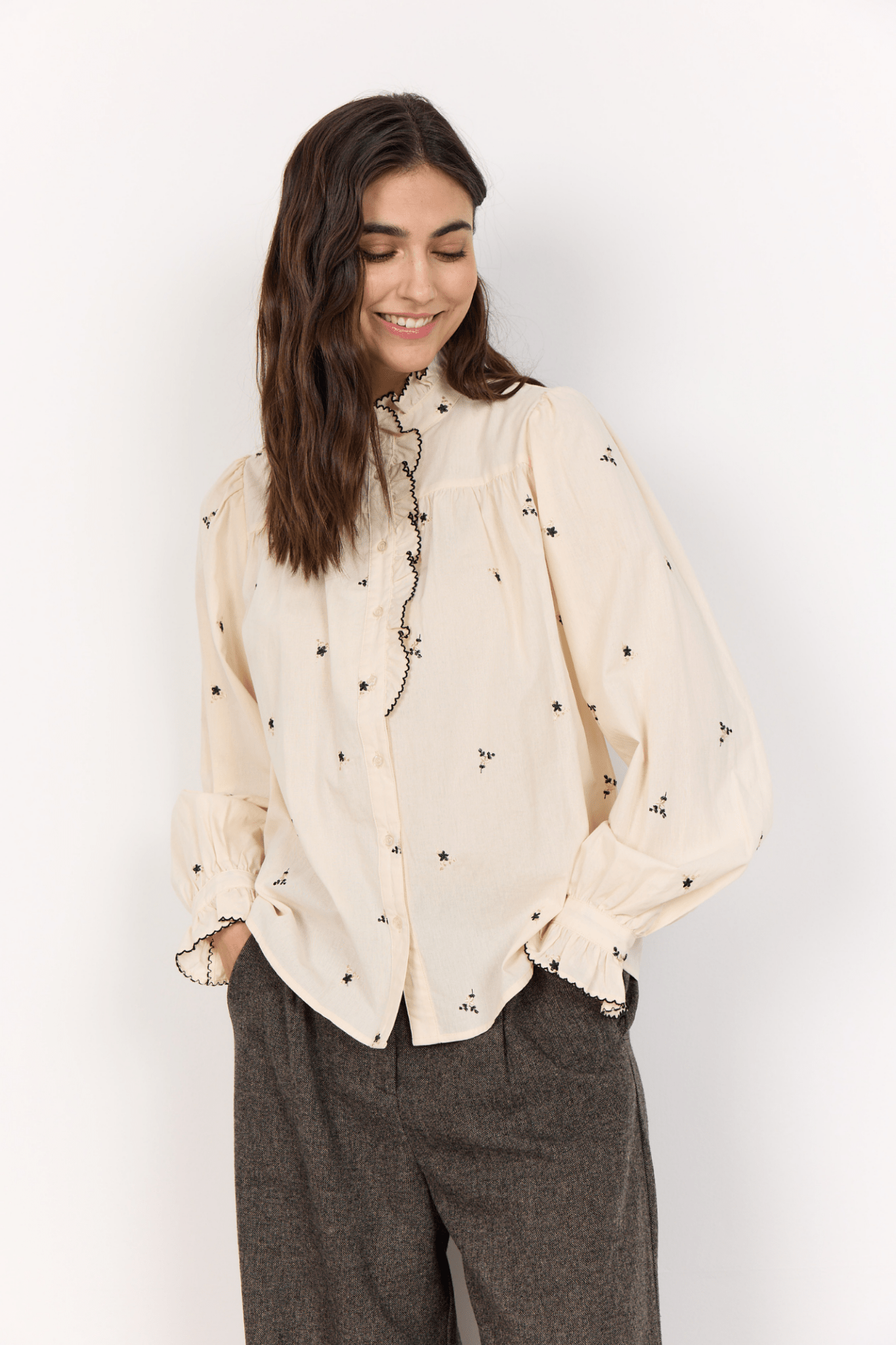 Soya Concept 41415-20 Viben Shirt Cream Combi at Dotique