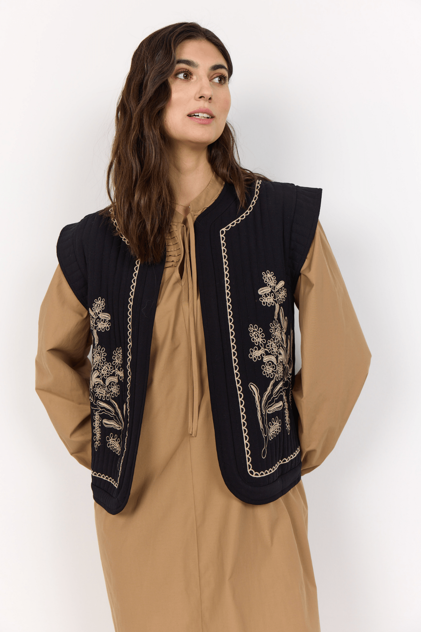 Soya Concept 41423-20 Verna Waistcoat Black Combi at Dotique