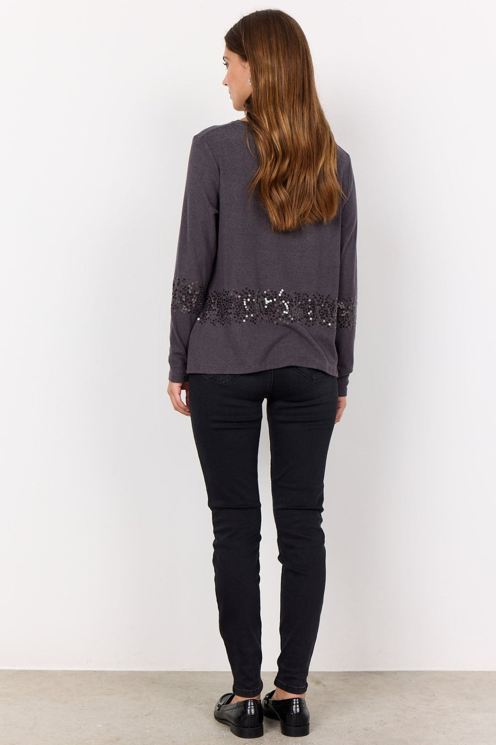 Soya Concept SC-Biara 125 26727-20 Soft Touch Jumper with Sequin Detail Dark Grey - Dotique