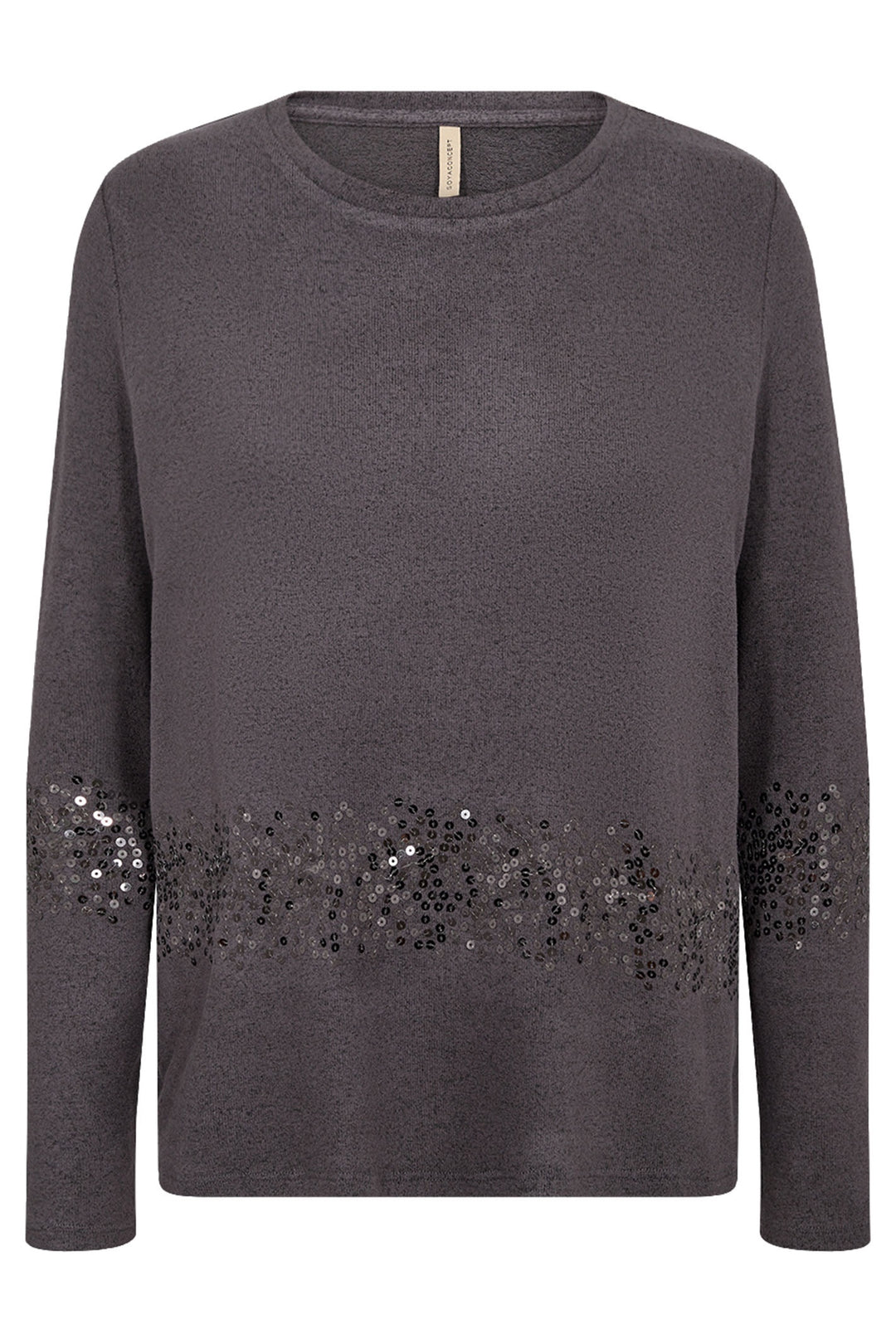 Soya Concept SC-Biara 125 26727-20 Soft Touch Jumper with Sequin Detail Dark Grey - Dotique