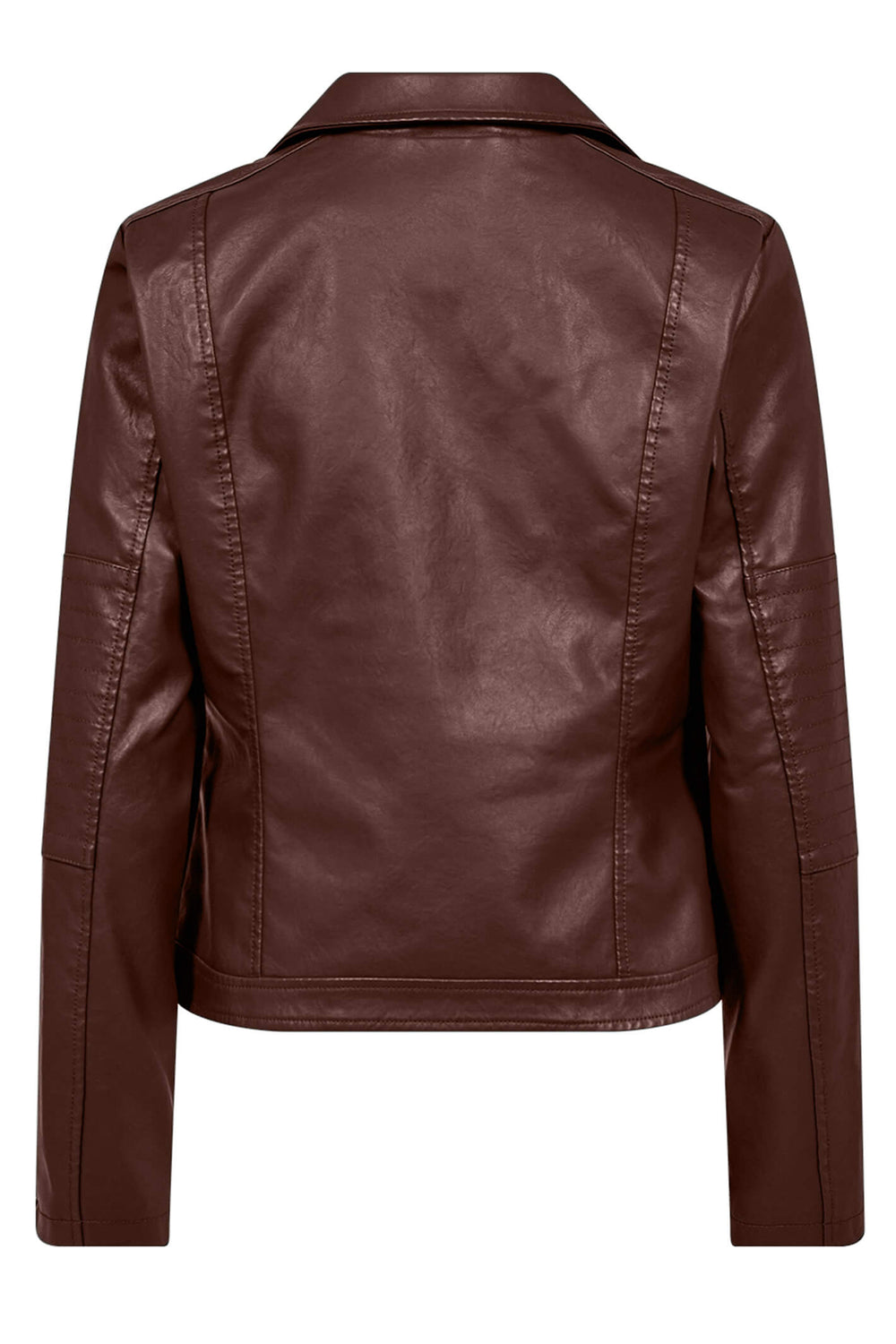 Soyaconcept 400220-20 SC-Gunilla 7 Coffee Brown Faux Leather Biker Jacket - Dotique