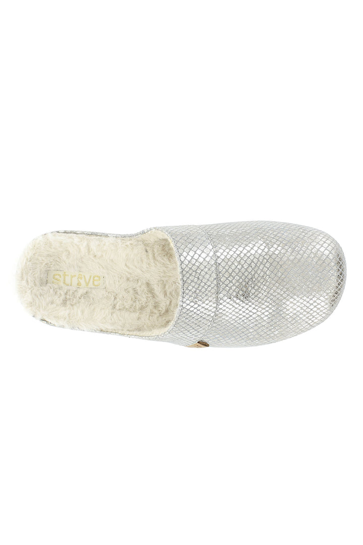 Strive Vienna Slipper Silver Snake Metallic - Dotique