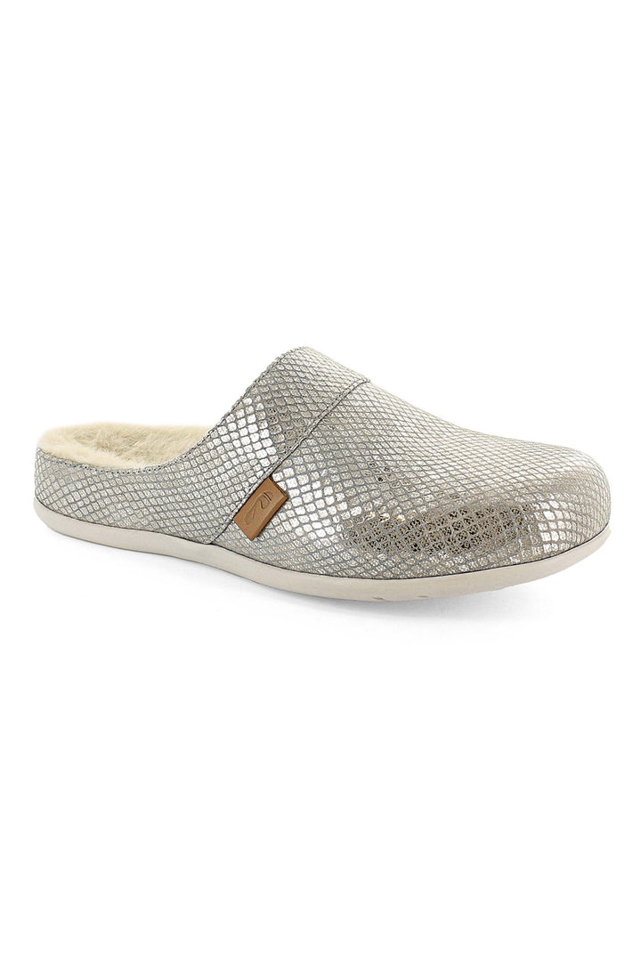 Strive Vienna Slipper Silver Snake Metallic - Dotique