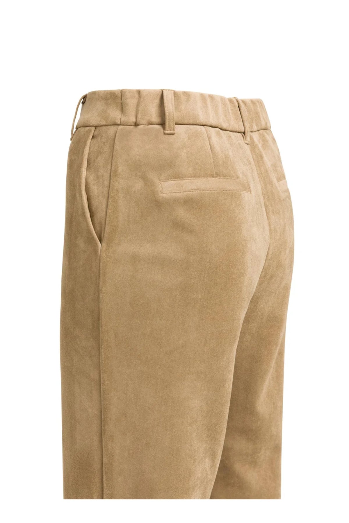 YAYA Suedine Wide Leg Trousers - Otter Brown 01-309283-609