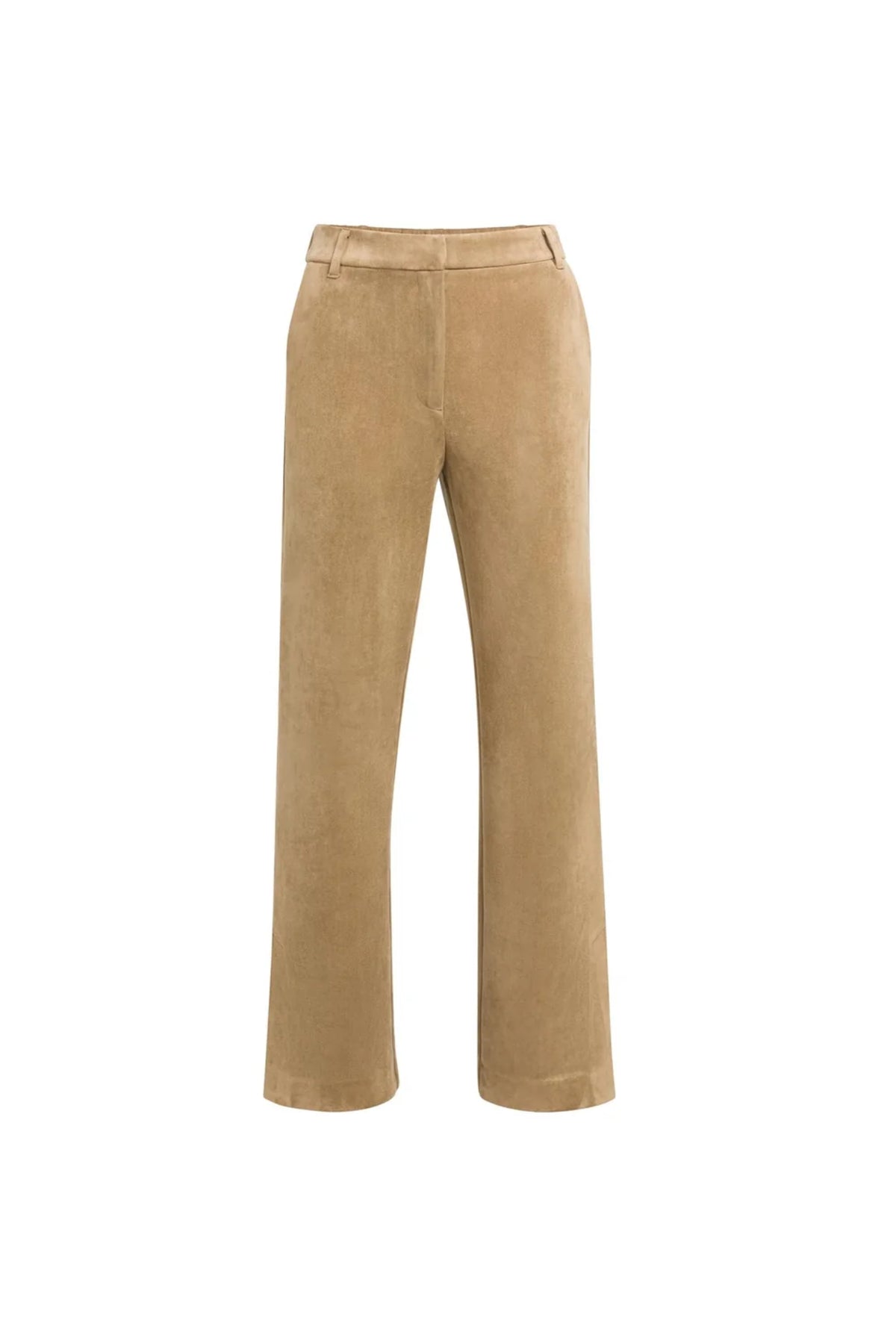 YAYA Suedine Wide Leg Trousers - Otter Brown 01-309283-609