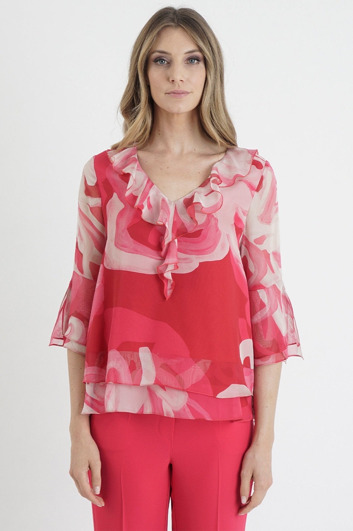 Ten Ways to Be TE283315498 Caramello Fuschia Pink Floral Blouse - Dotique