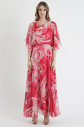 Ten Ways To Be TF348815498 Caramello Maxi Pink Floral Dress - Dotique