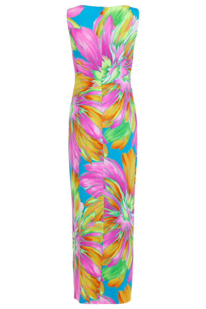 Tia 78601 7818 Pink Multicolour Print Sleeveless Maxi Dress - Dotique