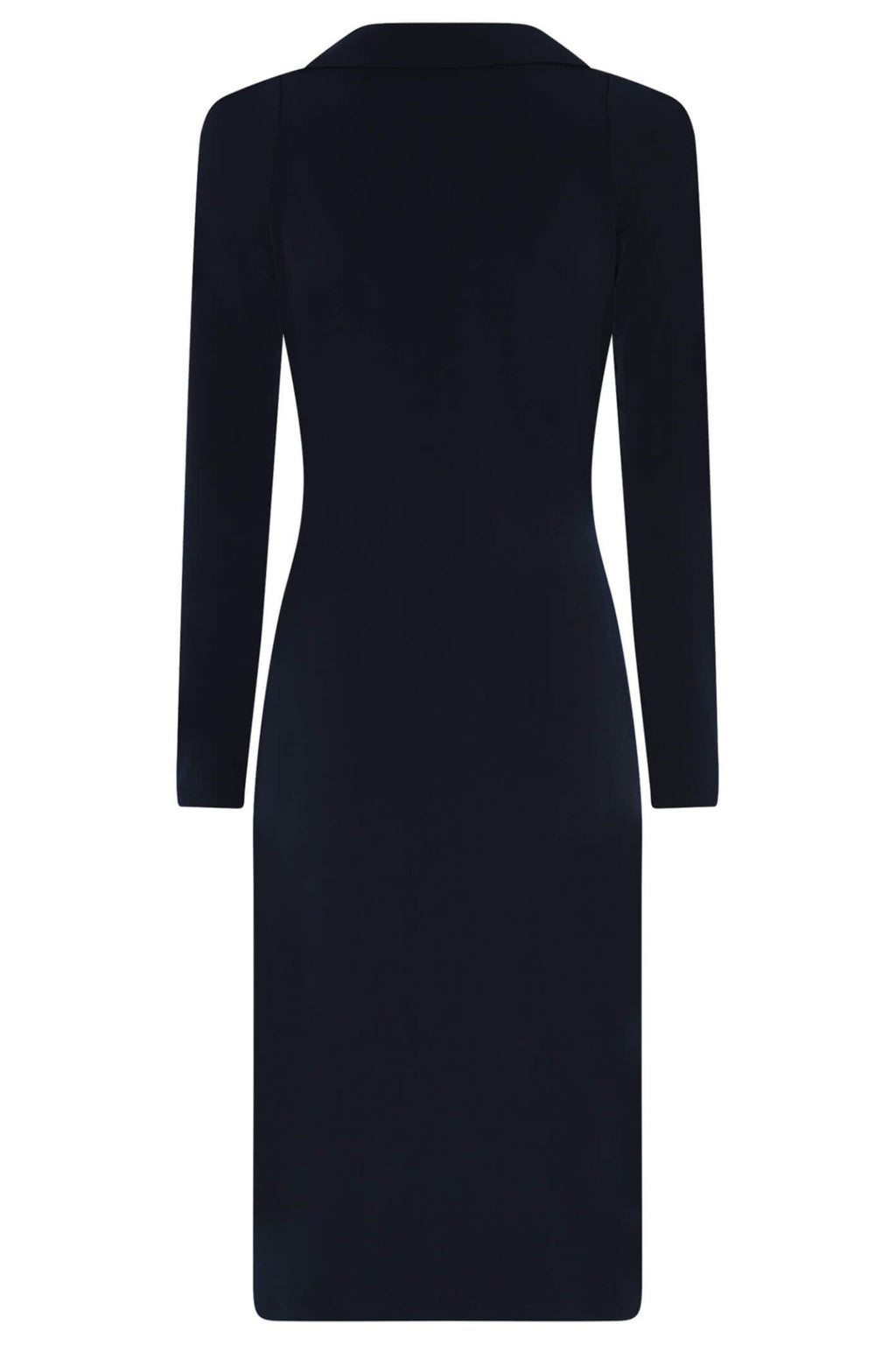 Tia 78672-7093 6903 Navy V-Neck Long Sleeve Dress - Dotique