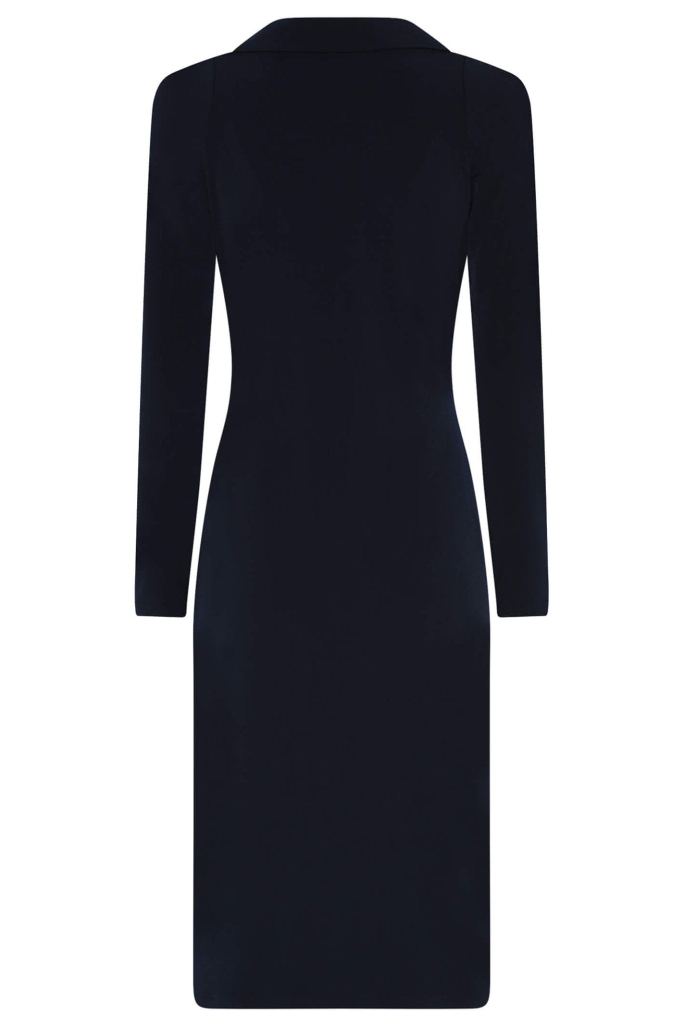 Tia 78672-7093 6903 Navy V-Neck Long Sleeve Dress - Dotique