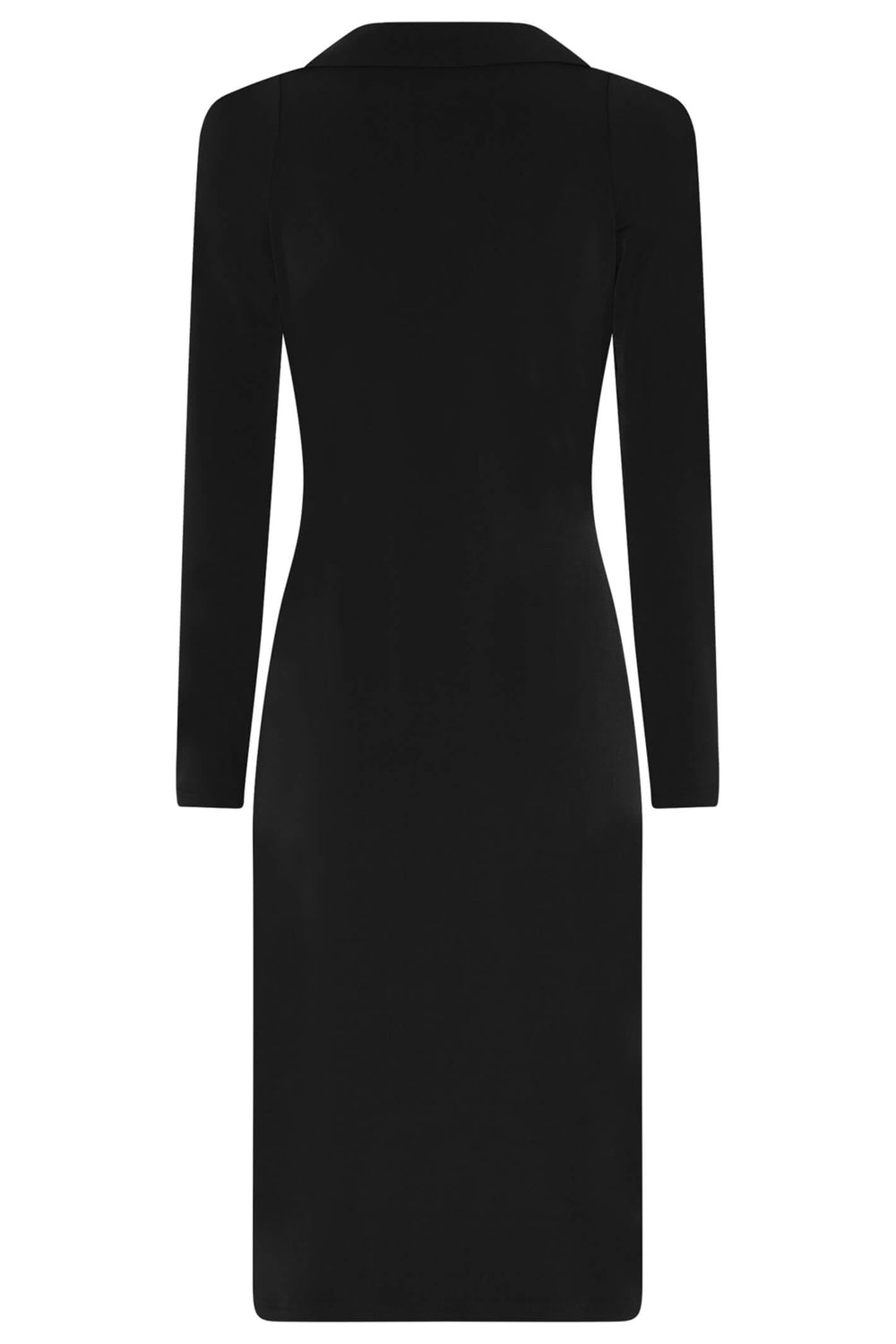 Tia 78672-7093 9000 Black V-Neck Long Sleeve Dress - Dotique