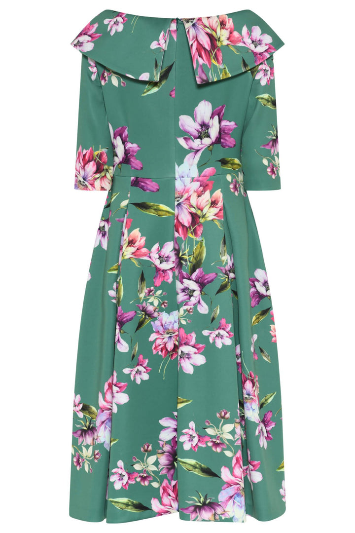 Tia 78694-7738 80 Jade Green Floral Print Occasion Dress - Dotique