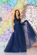 Tiffanys Anna Navy Prom Dress - Dotique - Tiffanys