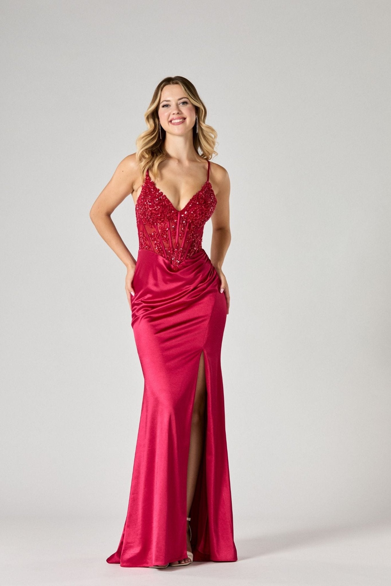 Tiffanys Dory Cherry Red Prom Dress9