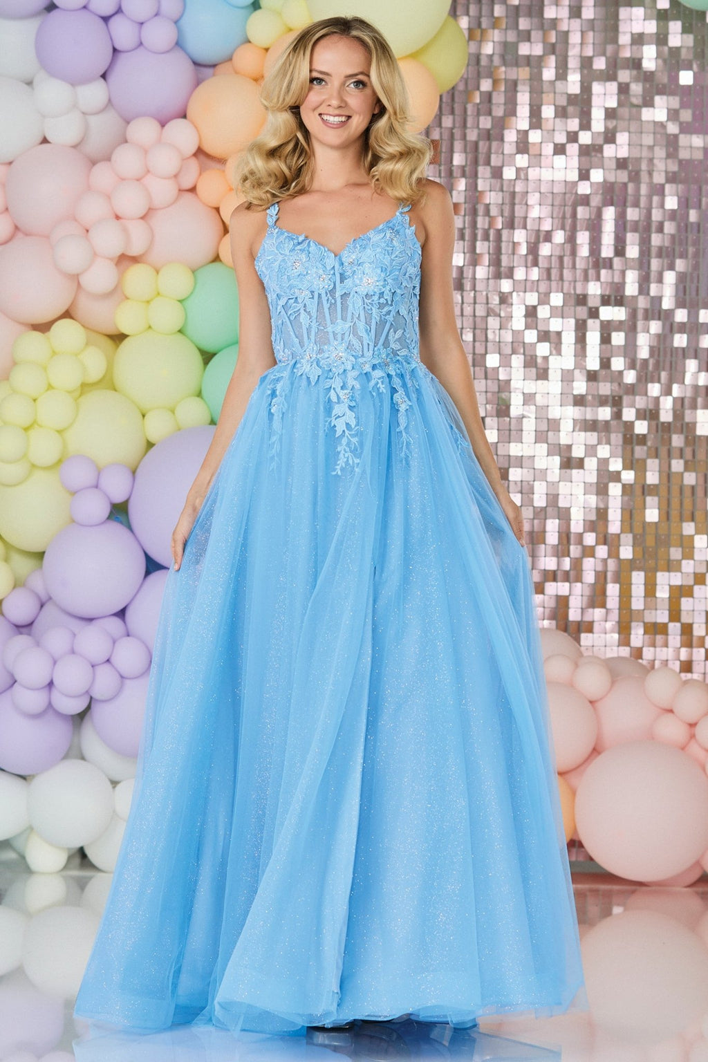 Tiffanys Jodie Bluebell Prom Dress - Dotique - Tiffanys