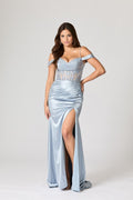Tiffanys Karter Grey Blue Prom Dress 2