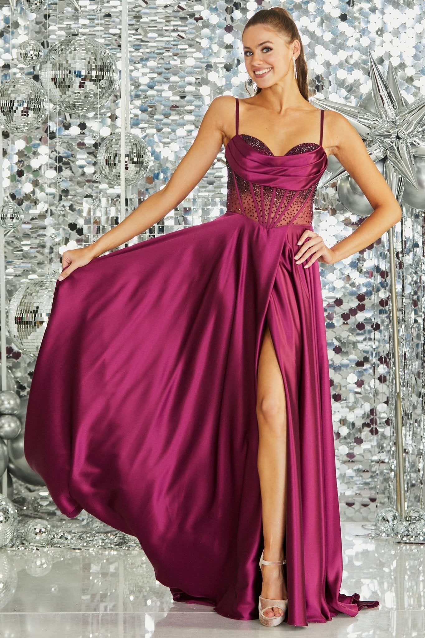 Tiffanys Lydia Eggplant Purple Prom Dress