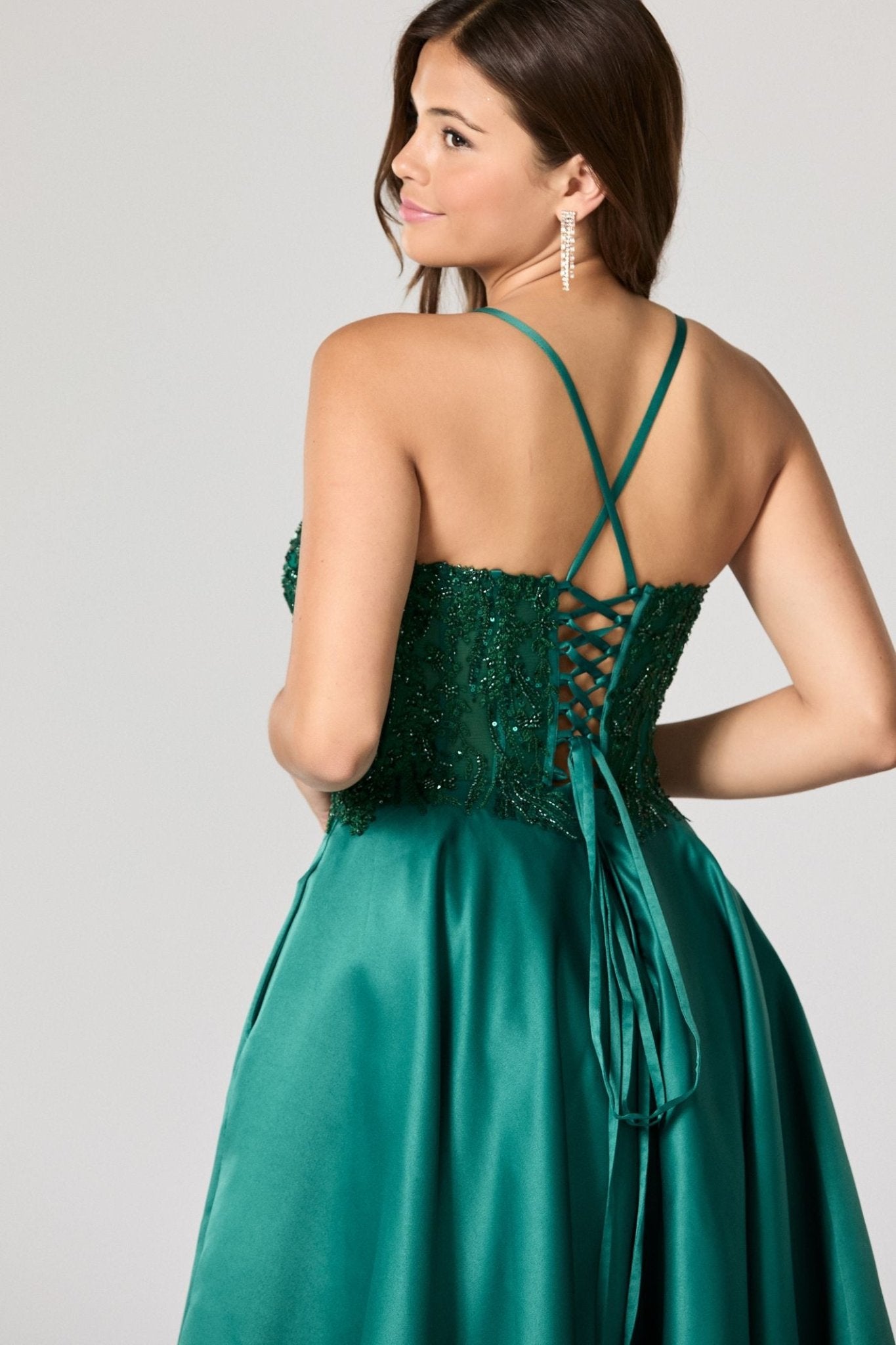 Tiffanys Marissa Dark Greeen Prom Dress 4