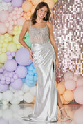 Tiffanys Olivia Silver Prom Dress - Dotique - Tiffanys
