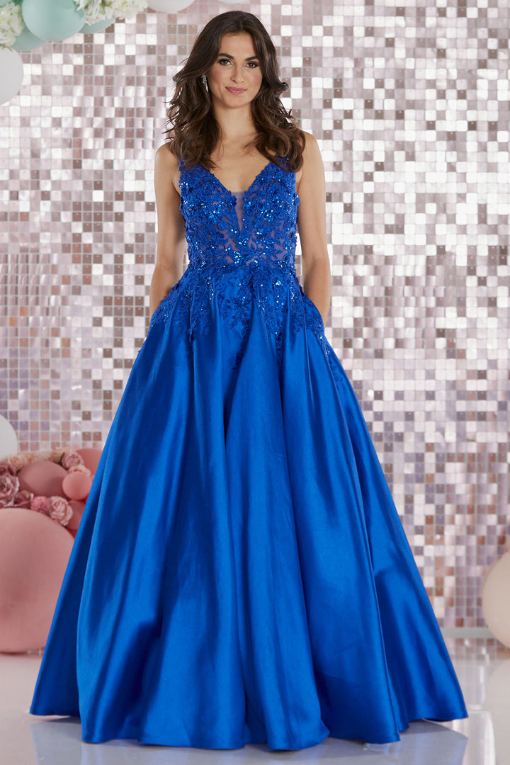 Tiffanys Prom Calista Royal Blue Low Back Prom Ballgown - Dotique Chesterfield