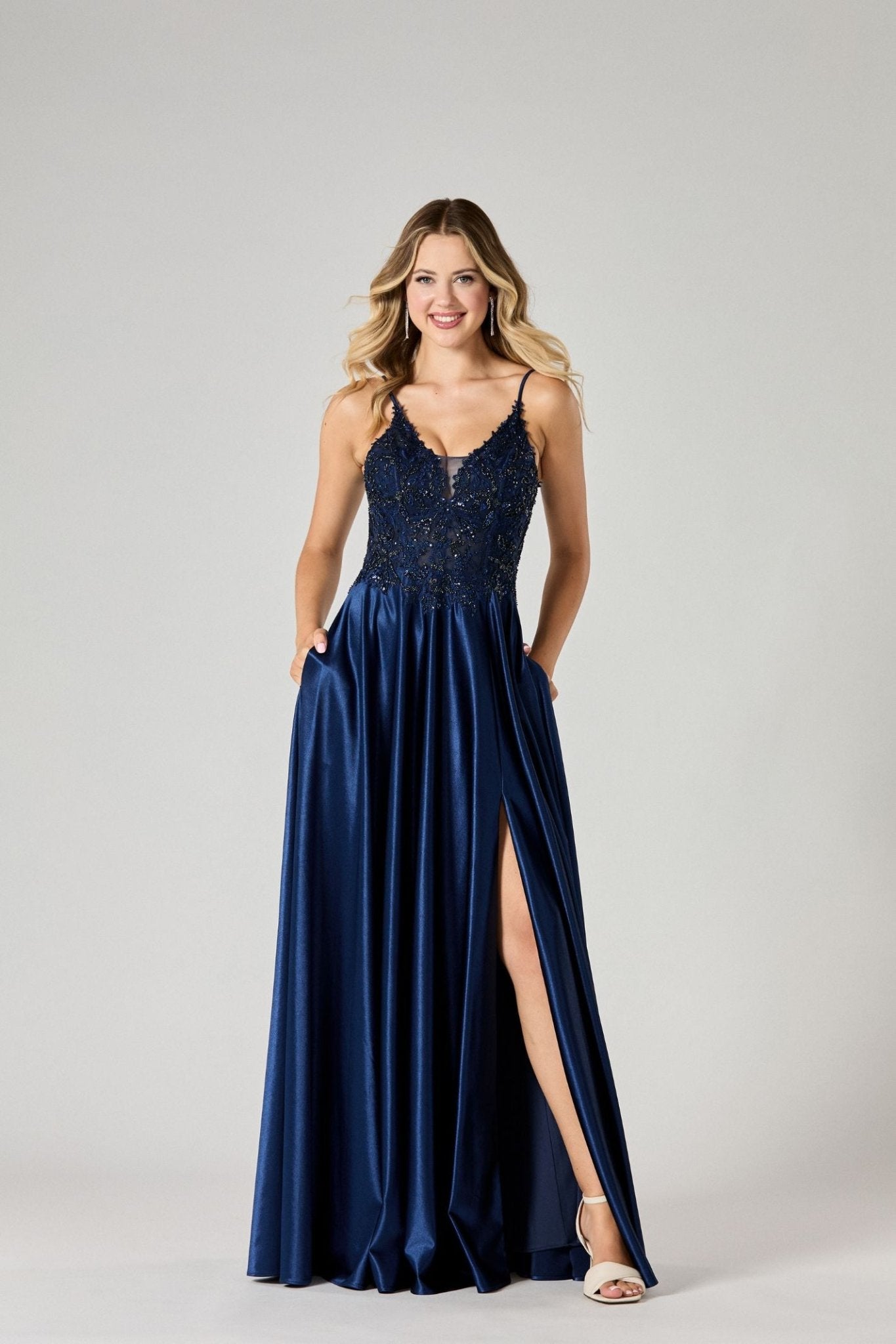 Tiffanys Saylor Navy Prom Dress 2