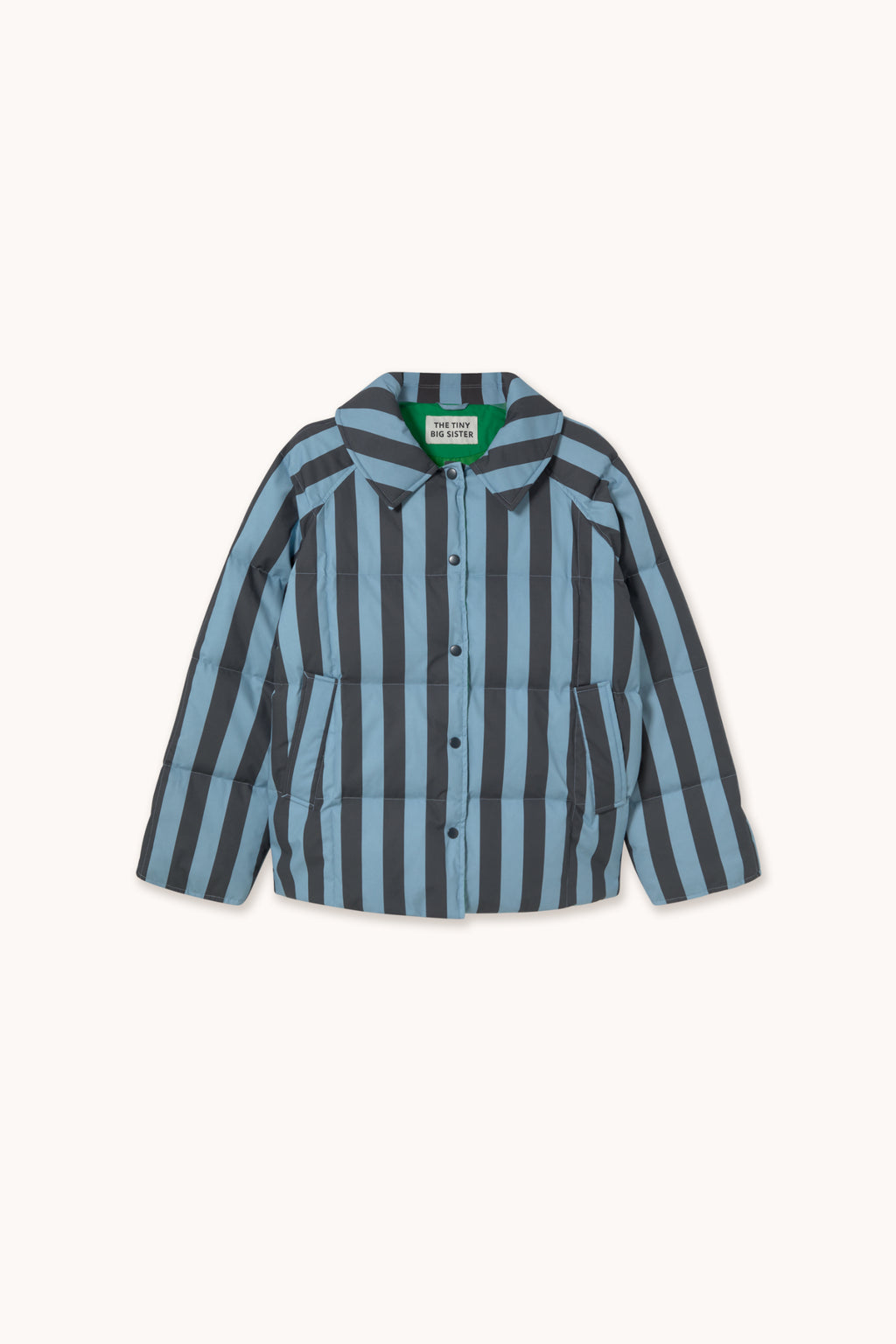 Tiny Big Sister Blue Striped Medium Length Jacket AW26-623
