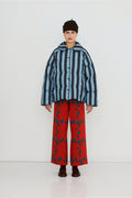Tiny Big Sister Blue Striped Medium Length Jacket AW26-623