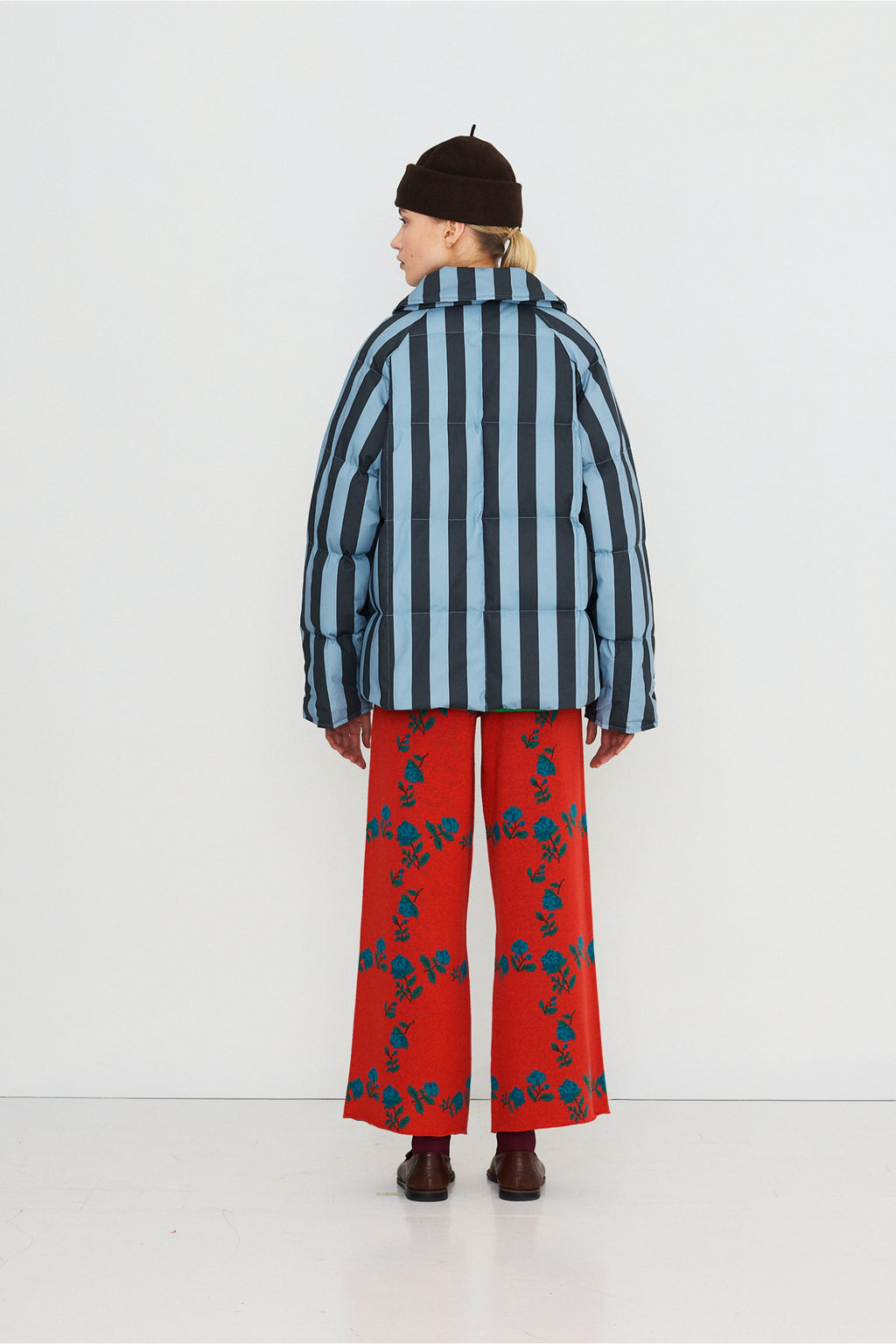 Tiny Big Sister Blue Striped Medium Length Jacket AW26-623