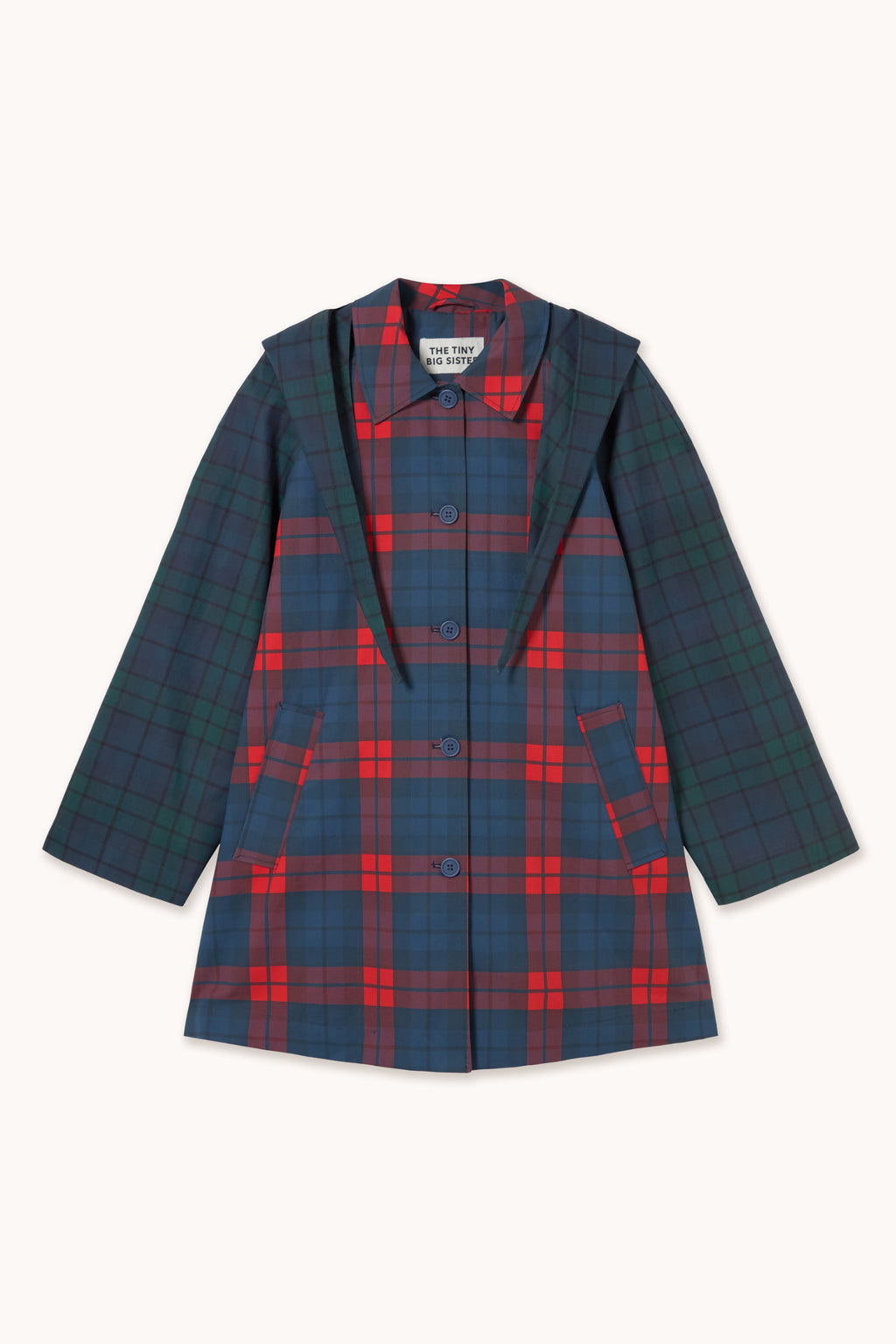 Tiny Big Sister Check Hood Trench Coat AW26-633