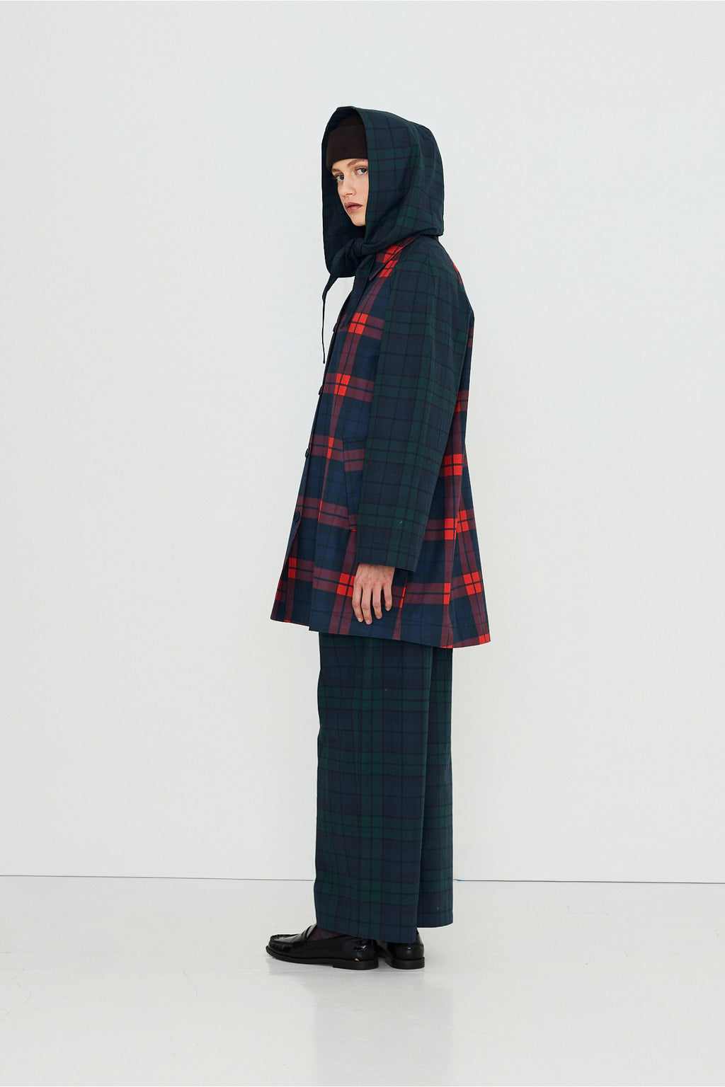 Tiny Big Sister Check Hood Trench Coat AW26-633