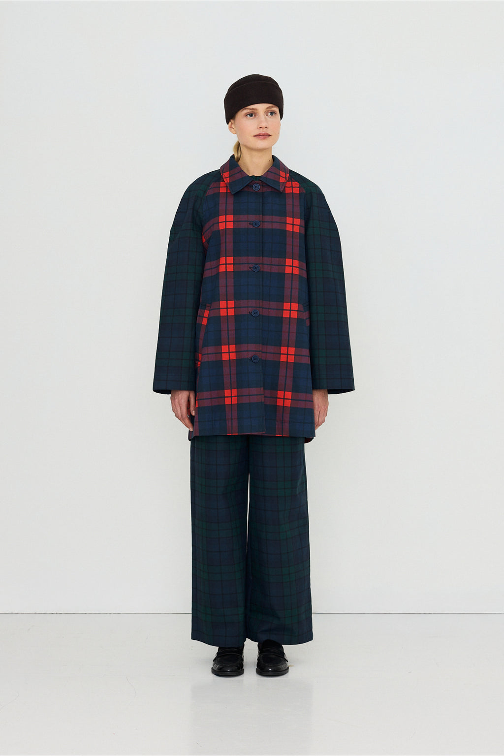 Tiny Big Sister Check Hood Trench Coat AW26-633