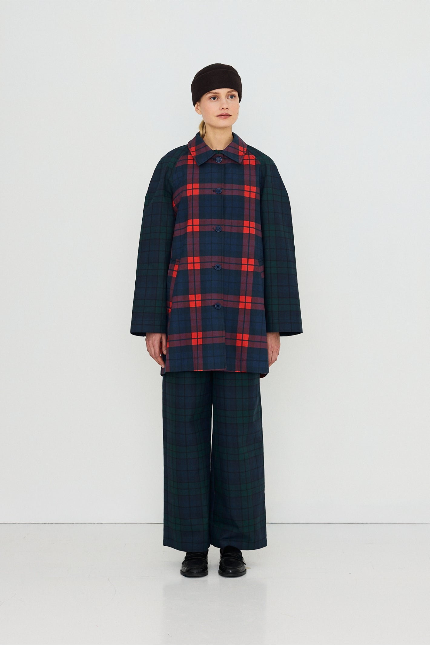 Tiny Big Sister Check Hood Trench Coat AW26-633