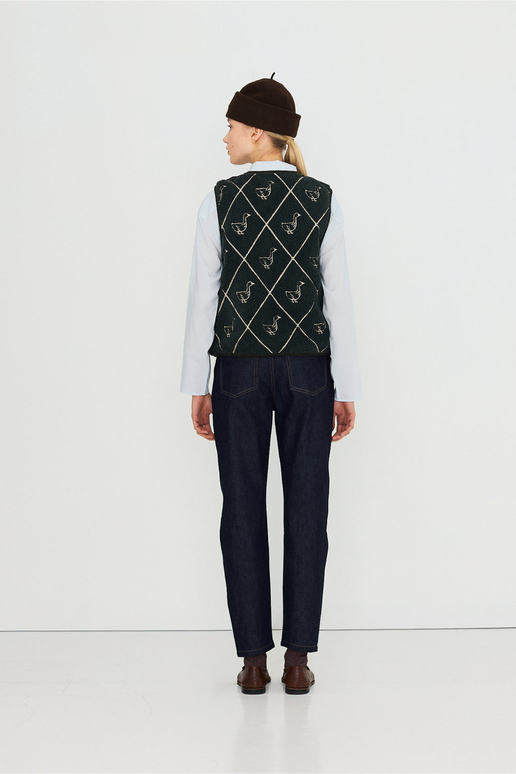 Tiny Big Sister Diamond Geese Sherpa Vest AW26-828