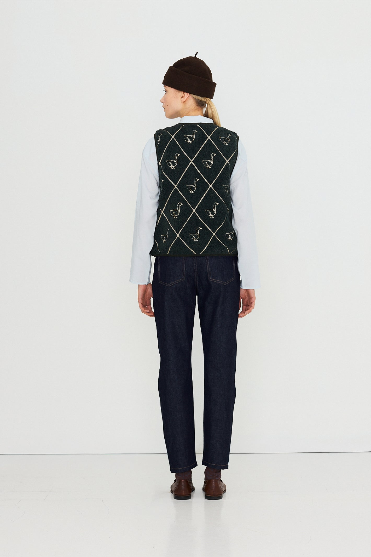 Tiny Big Sister Diamond Geese Sherpa Vest AW26-828