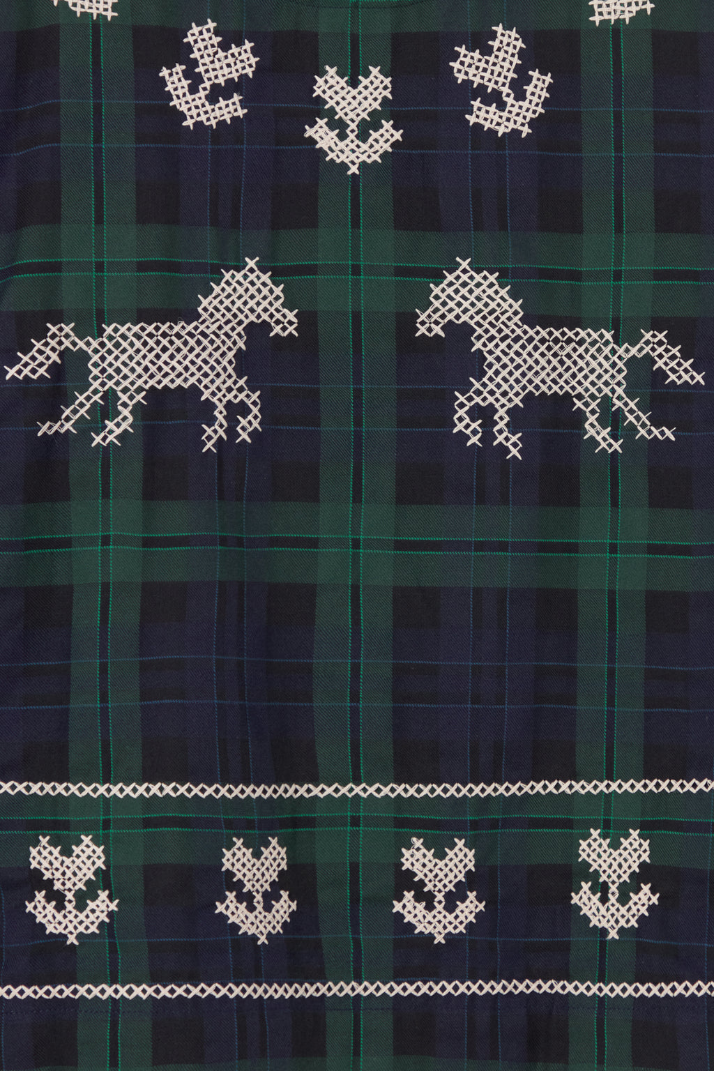 Tiny Big Sister Embroidered Check Puff Sleeves Blouse AW26-754