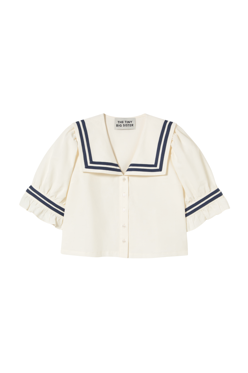 Tiny Big Sister striped blouse in a soft cotton, viscose and linen blend. Light, flattering and easy to wear. Shop at Dotique.