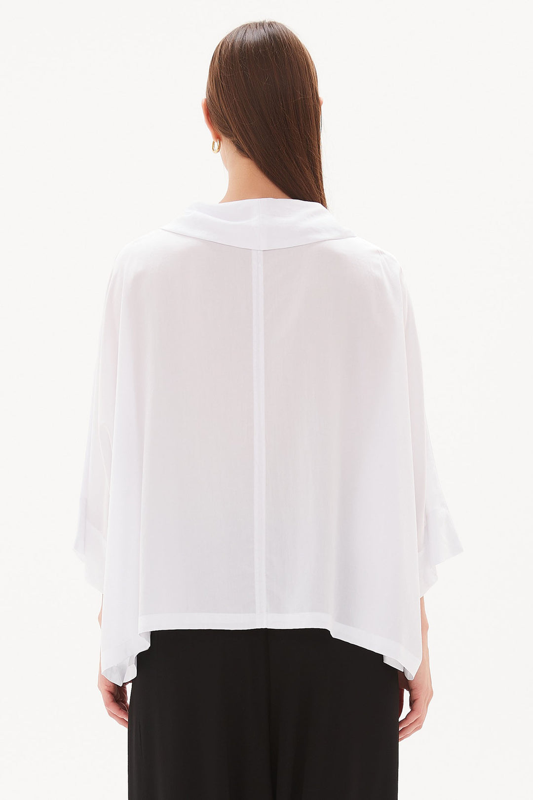 Tirelli 3226 Funnel Neck Lyocell Top White - Dotique