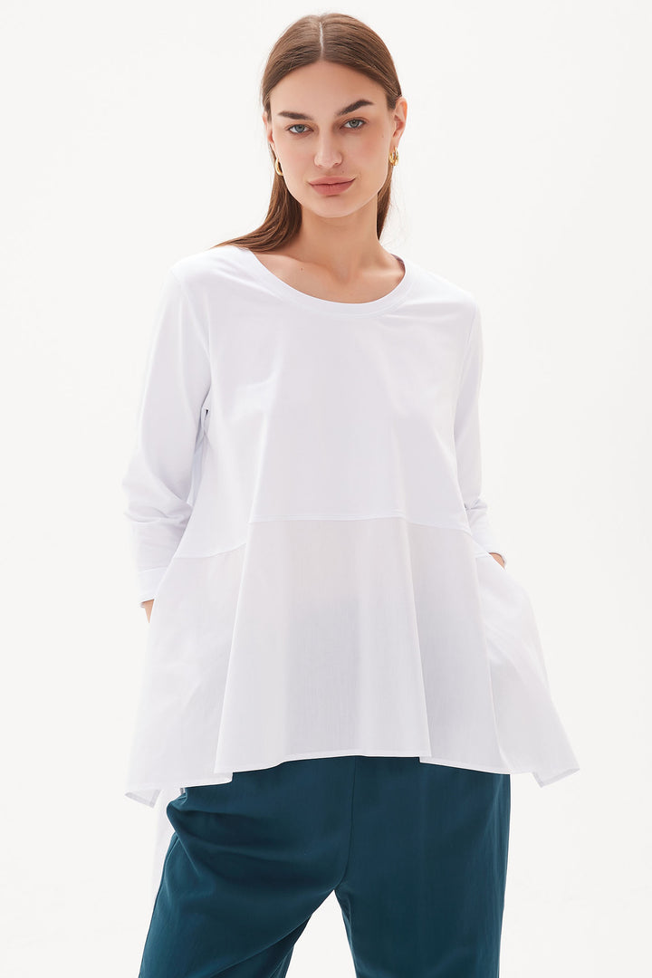 Tirelli Top Round Neck White 3108 - Dotique