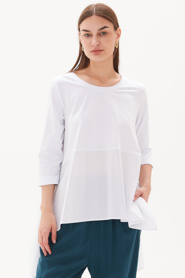 Tirelli Top Round Neck White 3108 - Dotique