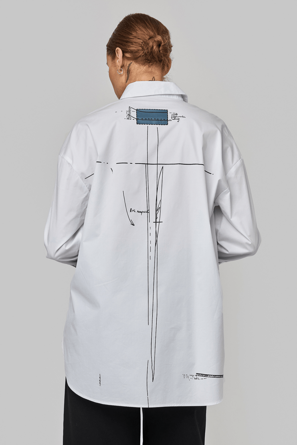 Uchuu CF25 - 609 Long Sleeve Printed White Shirt - Dotique - Uchuu