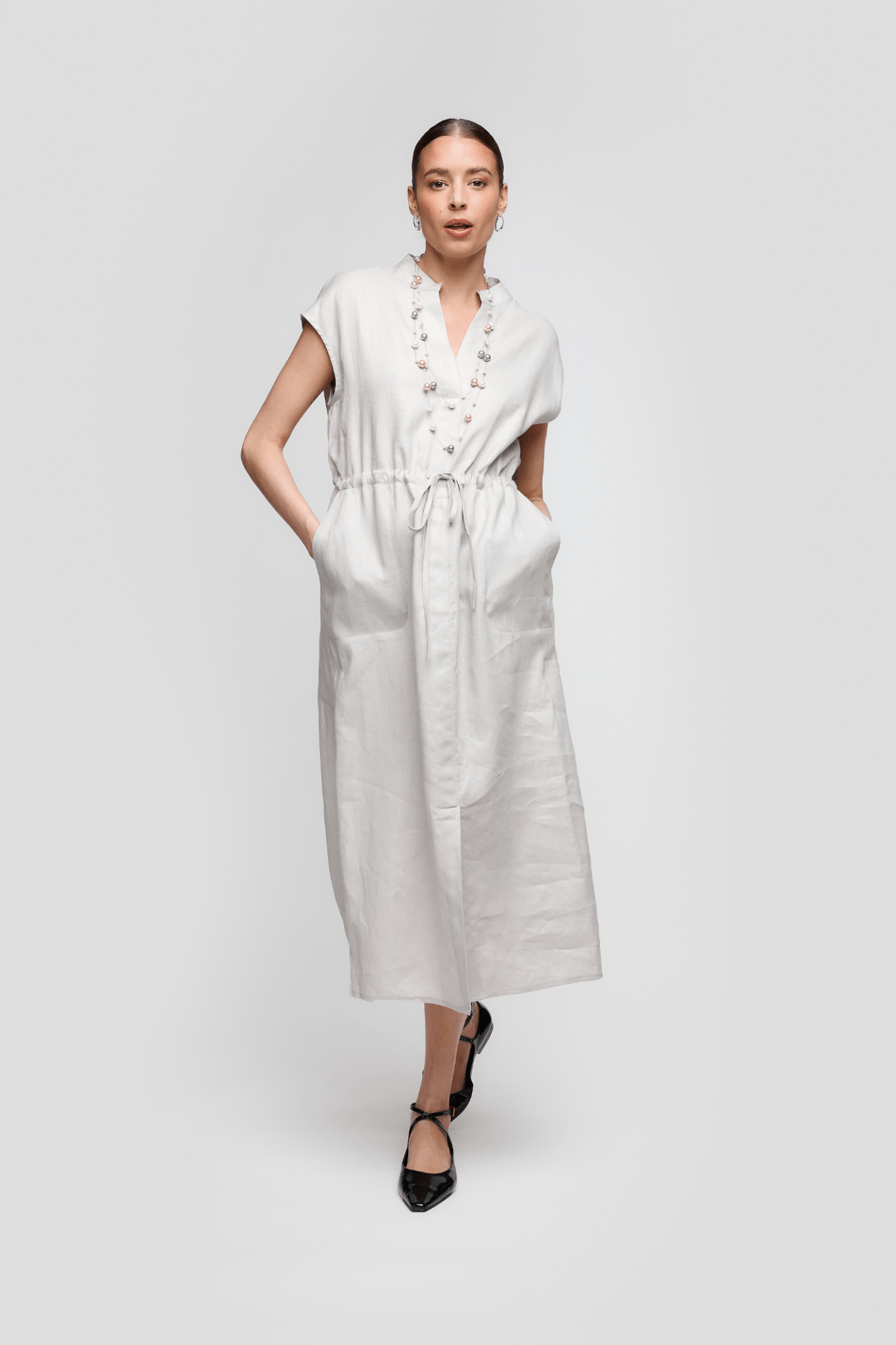 uchuu-cs25-022-grey-v-neck-linen-dress-dotique-